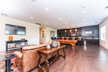 Resident lounge with pool table